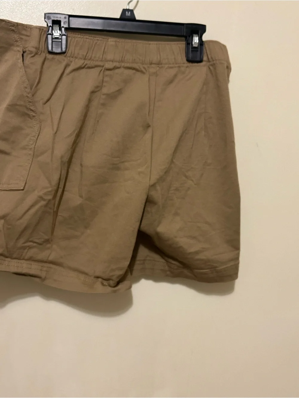 Nine West Tan Utility Skort with Patch Pockets Cotton Spandex Sz S Elastic waist